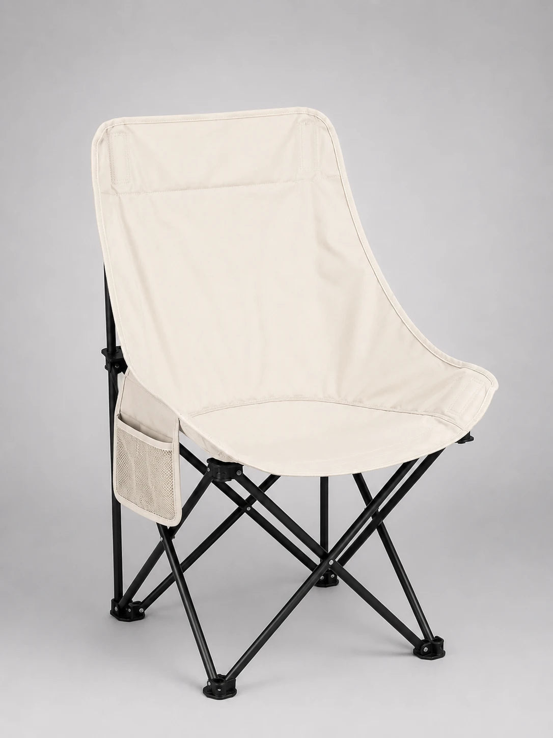Chaise de Camping à Dossier Haut avec Poche Latérale