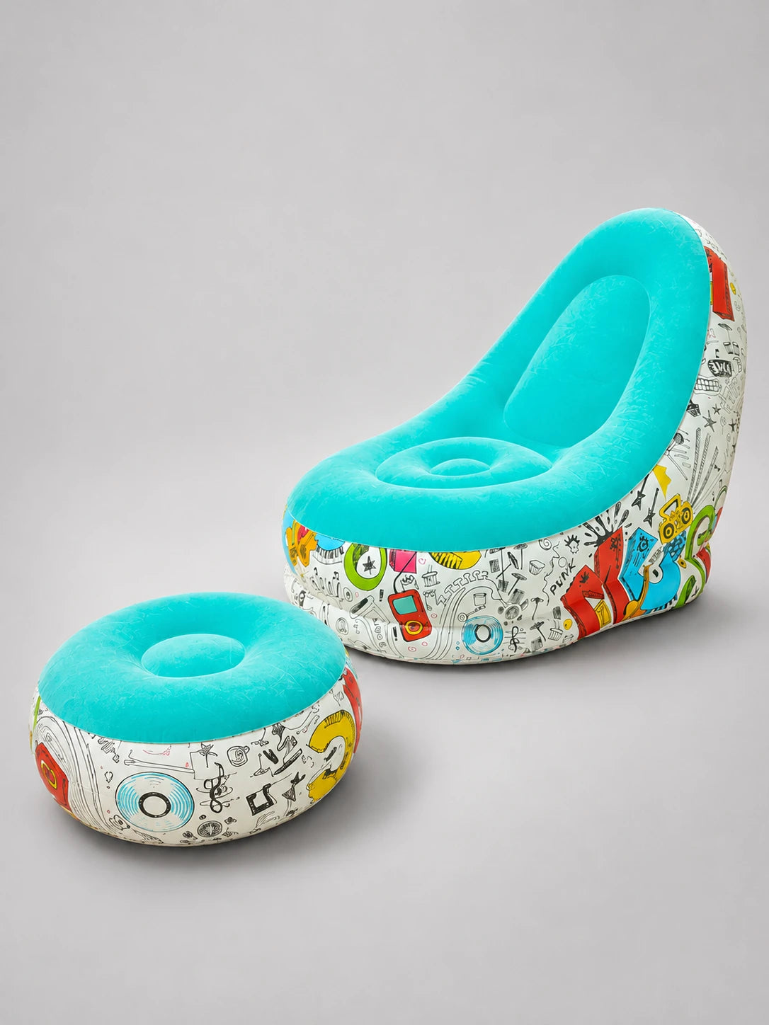 Fauteuil Gonflable Confort avec Repose-Pieds et Pompe de Gonflage Incluse