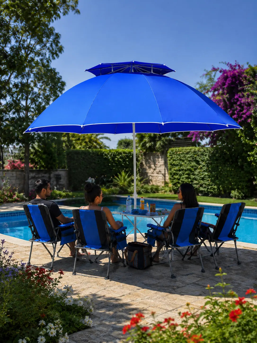 PARASOL DE PLAGE DOUBLE TOIT 3M × 3M