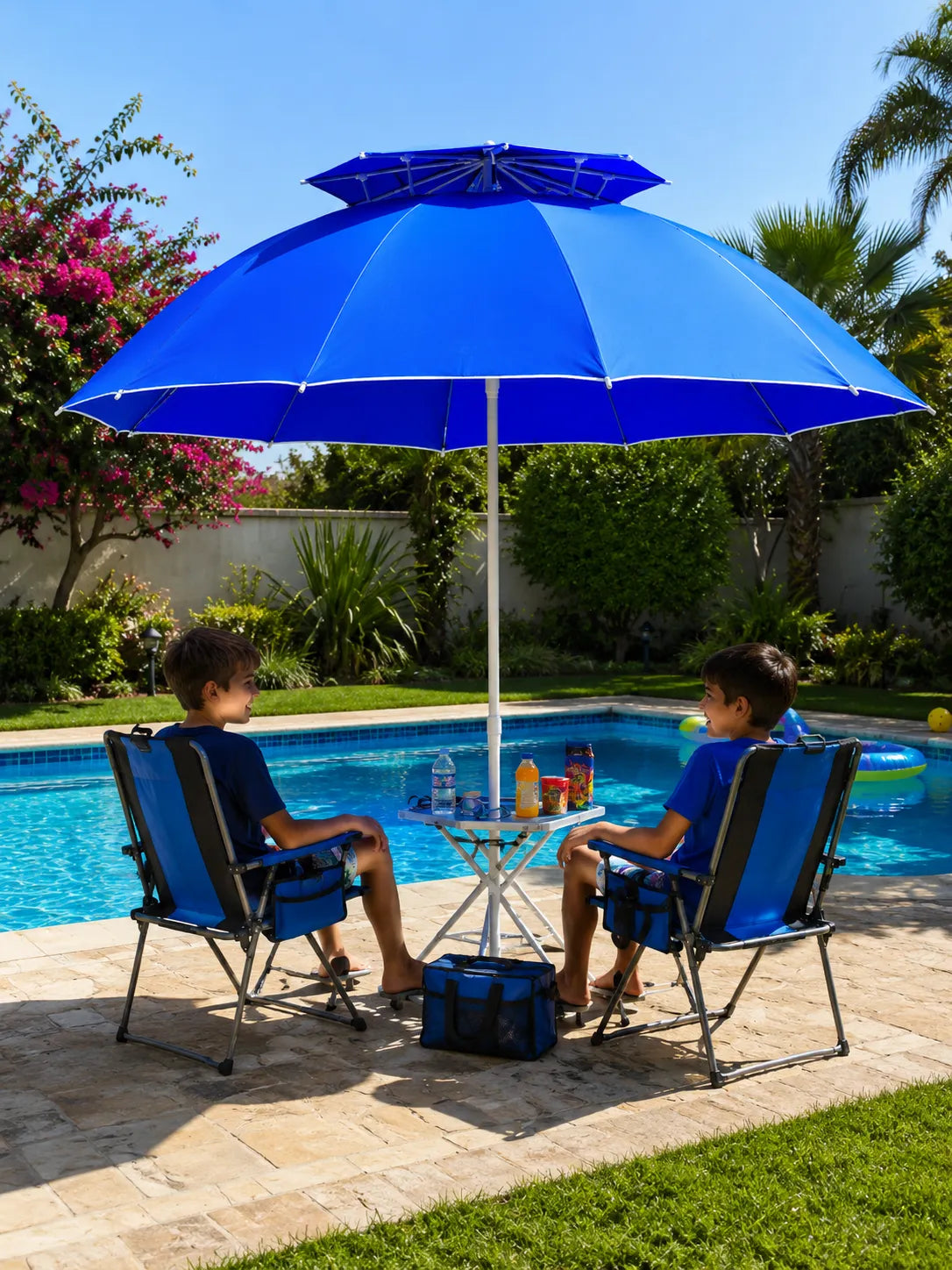 PARASOL DE PLAGE DOUBLE TOIT 2.4M × 2.4M