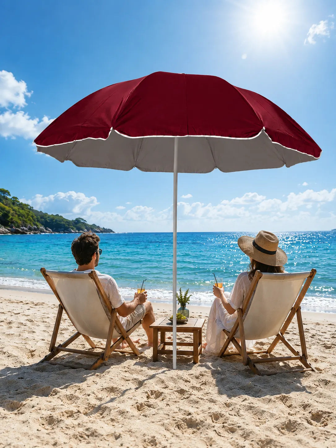 Parasol de Plage 2 m | Doublure Silver Anti-UV