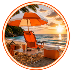 Tables, Chaises & Parasols