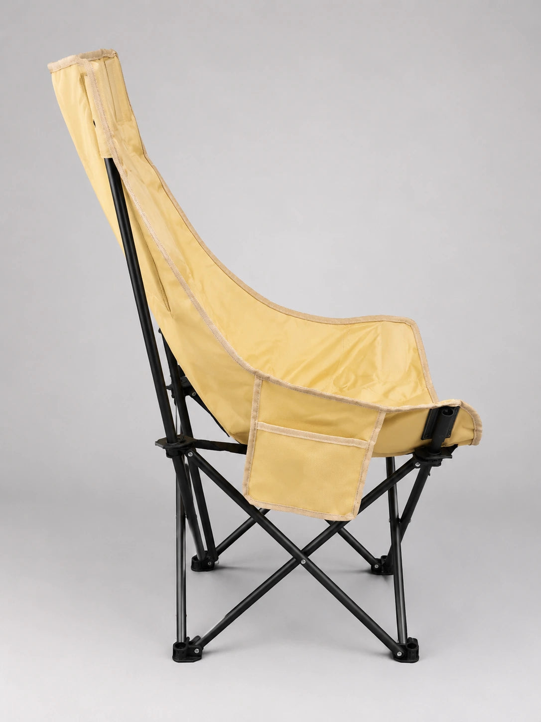 Chaise de Camping à Dossier Haut avec Poche Latérale