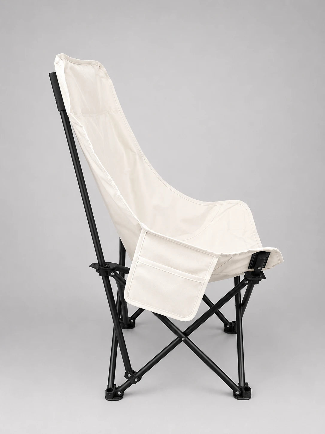 Chaise de Camping à Dossier Haut avec Poche Latérale