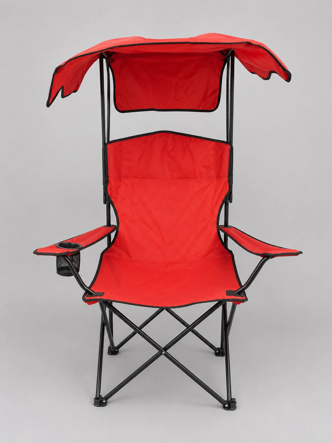 Chaise de Camping Pliante avec Pare-Soleil et Porte-Gobelet