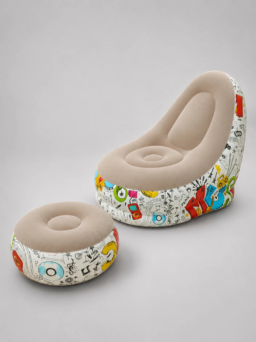 Fauteuil Gonflable Confort avec Repose-Pieds et Pompe de Gonflage Incluse