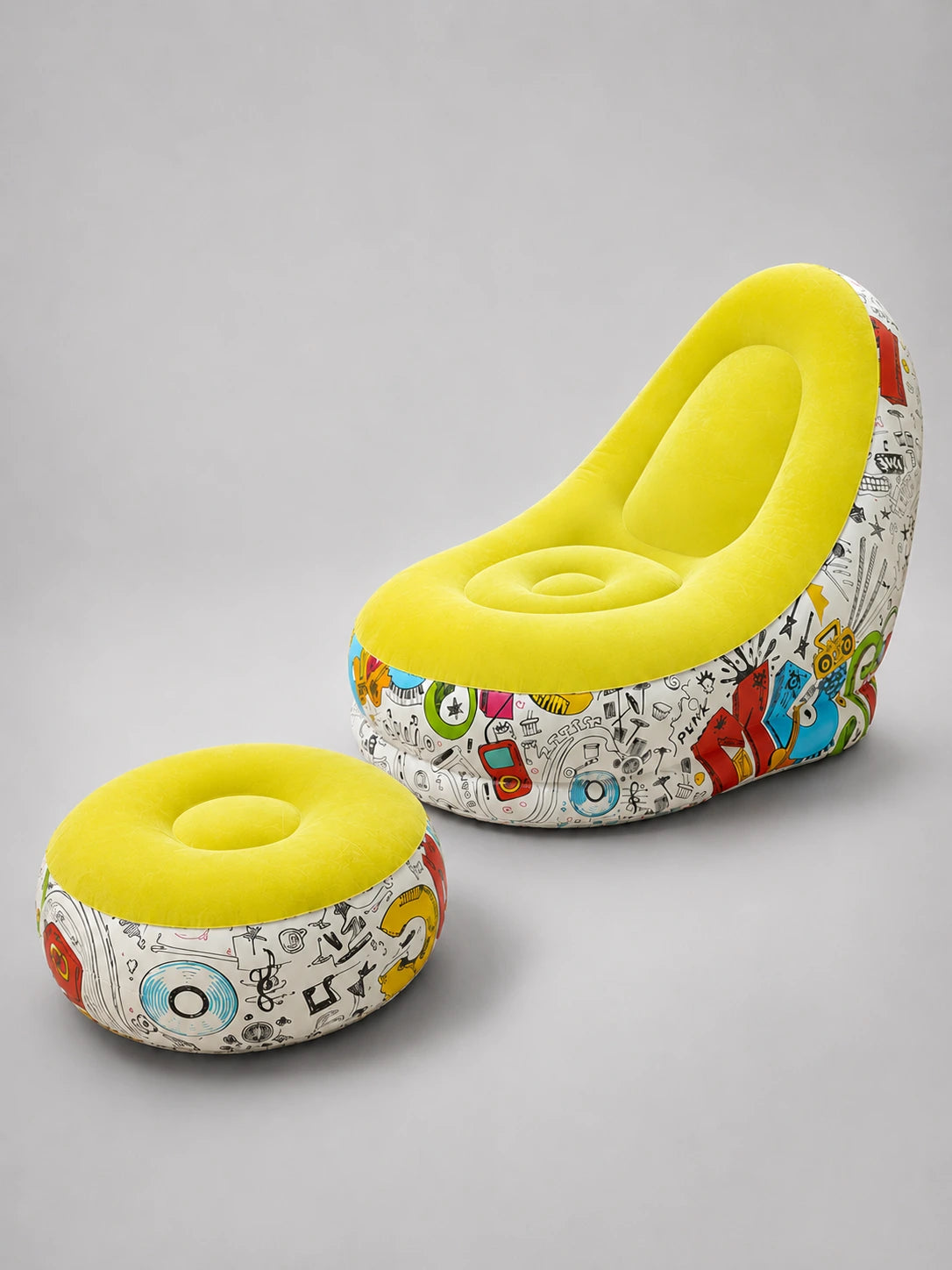 Fauteuil Gonflable Confort avec Repose-Pieds et Pompe de Gonflage Incluse
