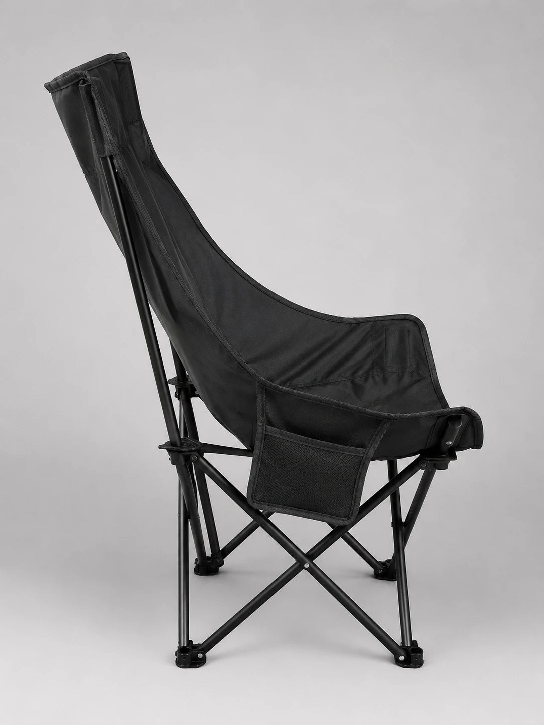 Chaise de Camping à Dossier Haut avec Poche Latérale